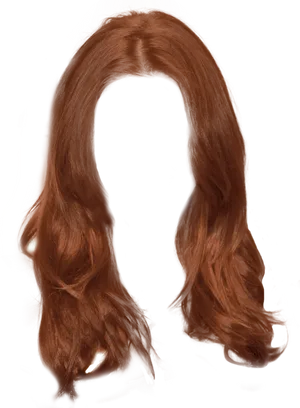 Auburn Hair Long Wavy Texture PNG Image