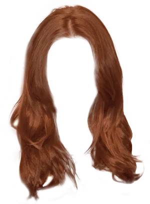 Auburn Hair Wigon Black Background PNG Image