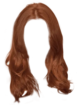 Auburn Wavy Hair Wig Transparent Background PNG Image