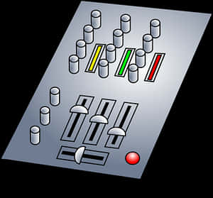 Audio Mixer Panel Illustration PNG image with transparent background