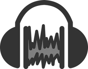 Audio Wave Headphones Icon PNG Image