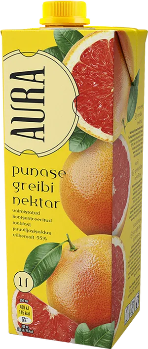 Aura Red Grapefruit Juice Pack PNG Image