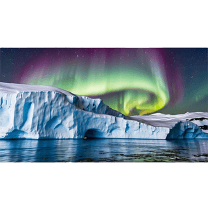Aurora Borealis Over Icebergs PNG lef29 PNG with transparent background