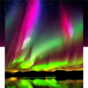 Aurora Borealis Over Lake PNG gqm PNG with transparent background