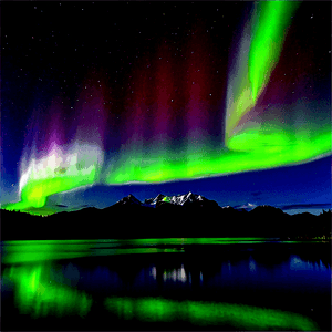 Aurora Borealis Over Lake PNG uwf PNG with transparent background