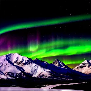 Aurora Borealis Over Snowcapped Peaks Png 48 PNG Image