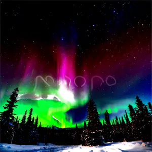 Aurora Borealis Under Stars Png Wrt PNG Image