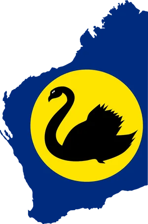 Australia Black Swan Silhouette PNG Image