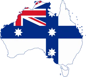 Australia Flag Map Graphic PNG Image