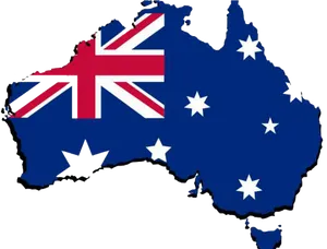 Australia Flag Map Graphic PNG Image