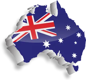 Australia Flag Map Graphic PNG Image