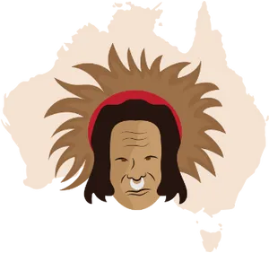 Australia Map Cartoon Face PNG Image