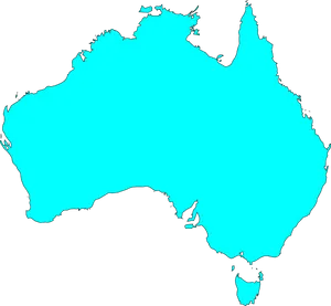 Australia Simplified Map Outline PNG Image