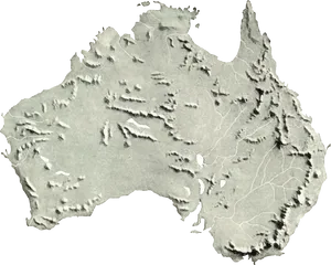 Australia Topographic Map Artistic Rendering PNG Image