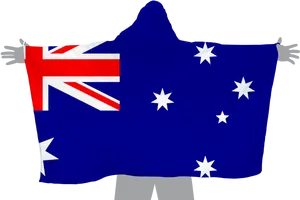 Australian Flag Cape Person PNG Image