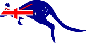 Australian Flag Kangaroo Silhouette PNG Image