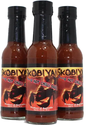 Australian Hot Chili Sauce Bottles PNG Image