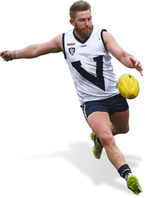 Australian Rules Football Kick Action PNG Image