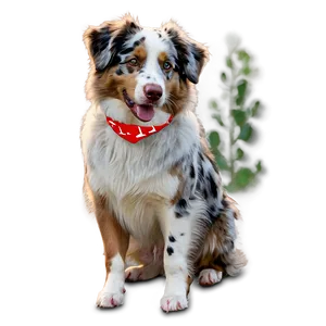 Australian Shepherd With Bandana Png Ofw49 PNG Image