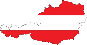 Austria Flag Map Outline PNG Image