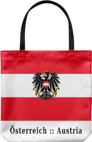 Austrian Flag Tote Bagwith Coatof Arms PNG Image