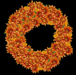 Autumn Floral Wreath PNG with transparent background