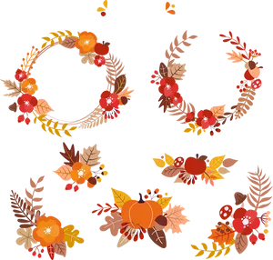 Autumn_ Floral_ Wreath_ Collection PNG Image