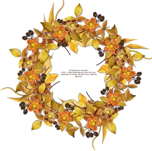 Autumn_ Floral_ Wreath_ Graphic PNG Image