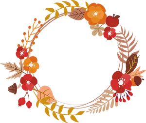 Autumn_ Floral_ Wreath_ Vector PNG Image