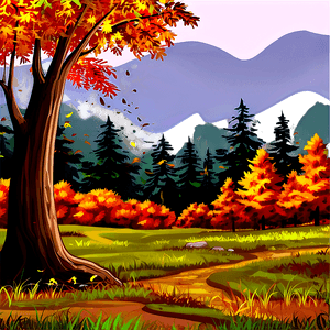 Autumn Forest Scenery Landscape PNG 06232024 PNG