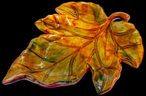 Autumn Grape Leaf Plate PNG image with transparent background