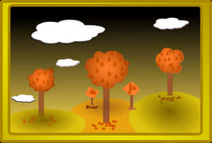 Autumn Landscape Illustration PNG image with transparent background