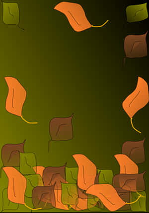 Autumn Leaves Abstract Art PNG image with transparent background