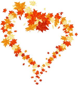Leaves Heart Border Png - Fall Leaves Heart Transparent, Png Download PNG