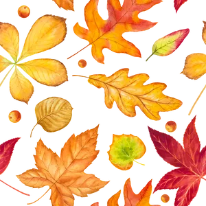 Autumn Leaves Pattern Black Background PNG Image