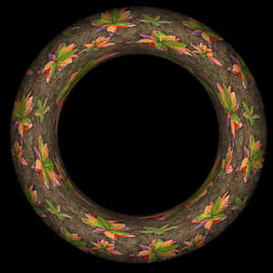 Autumn Leaves Ring Pattern PNG image with transparent background