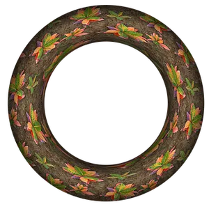 Autumn Leaves Ring Pattern PNG Image