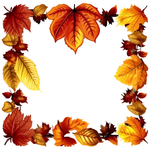 Autumn Leaves Thanksgiving Border Png Gtc PNG Image