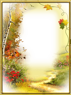 Autumn Pathway Frame PNG image with transparent background