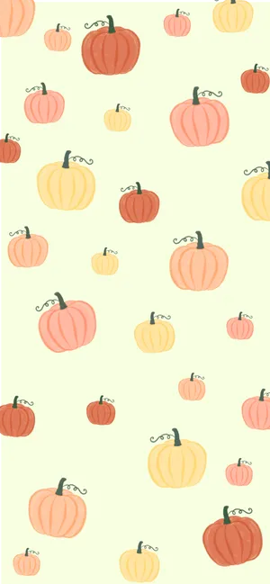 Autumn Pumpkin Pattern Watercolor Background PNG Image