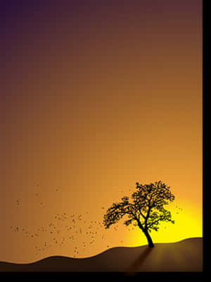 Autumn Sunset Silhouette PNG image with transparent background