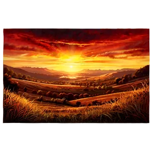 Autumn Sunset View Png Yaf PNG Image