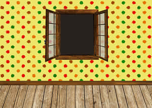 Autumn Themed Roomwith Open Window PNG with transparent background