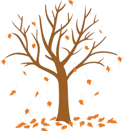 Autumn Tree Falling Leaves PNG Image