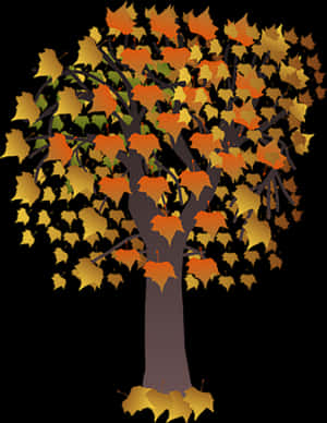 Autumn Tree Illustration PNG image with transparent background