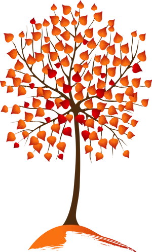 Autumn Tree Vector Art PNG Image