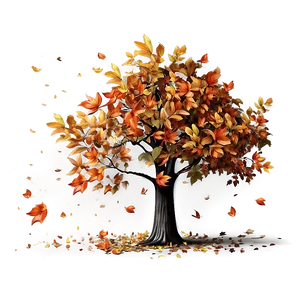 Autumn Tree With Falling Leaves Png 15 PNG Image