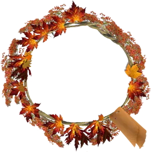 Autumn Wreath Black Background PNG Image