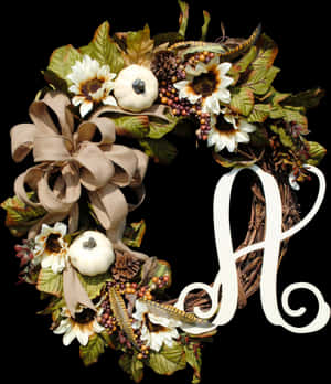 Cream Pumpkins Fall Wreath, HD Png Download PNG image with transparent background