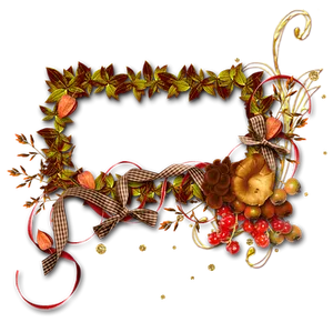 Autumnal Floral Frame PNG Image